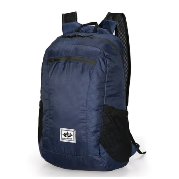 Brand new travel bag in grey, fold down into hand size carrier backpack 2 colors - Picture 4 of 7